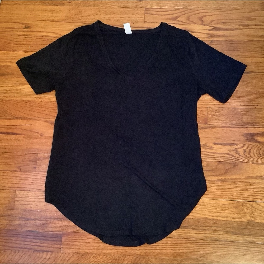 Womens Old Navy Luxe Black Short Sleeve Tee Soft Stretch Lounging Sleep Shirt M